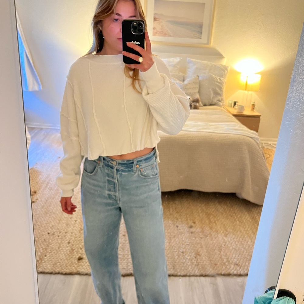 Free people white sweater